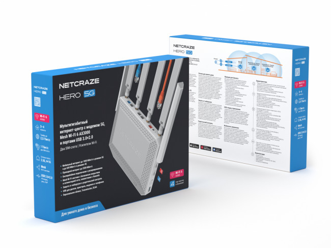 Маршрутизатор Netcraze Netcraze Hero 5G (NC-4110) — для бизнеса и офиса Маршрутизатор Netcraze Netcraze Hero 5G (NC-4110) — для бизнеса и офиса