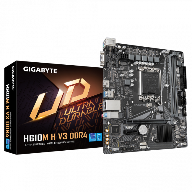 Материнская плата GIGABYTE H610M H V3 DDR4 — для бизнеса и офиса Материнская плата GIGABYTE H610M H V3 DDR4 — для бизнеса и офиса