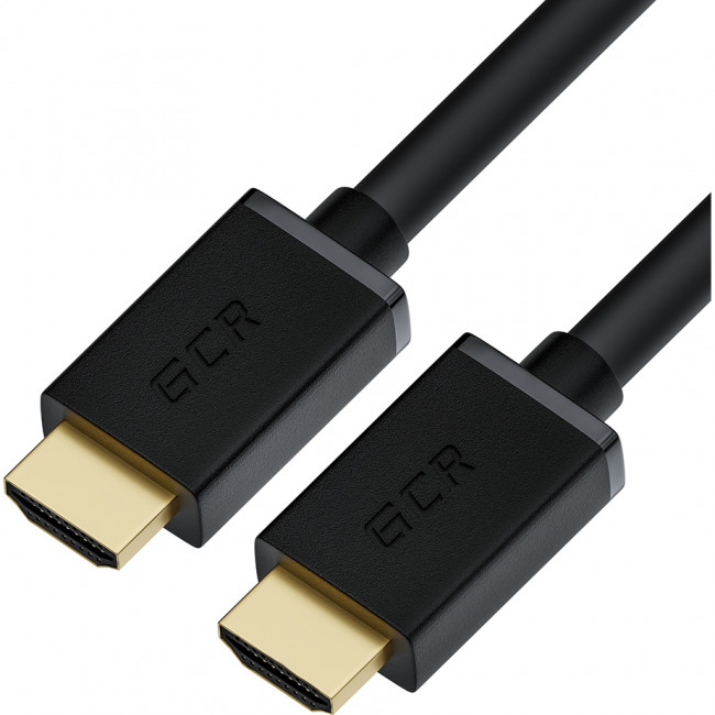 GCR Кабель 0.5m HDMI версия 1.4, черный, OD7.3mm, 30/30 AWG, позолоченные контакты, Ethernet 10.2 Гбит/с, 3D, 4K, GCR-HM410-0.5m, экран Greenconnect GCR-HM410-0.5m, 0.5 м — для бизнеса и офиса