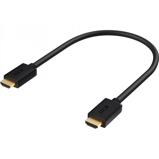 GCR Кабель 0.5m HDMI версия 1.4, черный, OD7.3mm, 30/30 AWG, позолоченные контакты, Ethernet 10.2 Гбит/с, 3D, 4K, GCR-HM410-0.5m, экран Greenconnect GCR-HM410-0.5m, 0.5 м — для бизнеса и офиса