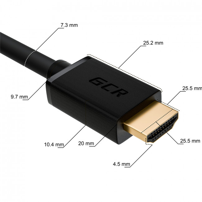 GCR Кабель 1.0m HDMI версия 2.0, HDR 4:2:2, Ultra HD, 4K 60 fps 60Hz/5K*30Hz, 3D, AUDIO, 18.0 Гбит/с, 28/28 AWG, OD7.3mm, тройной экран, черный, GCR-HM411-1.0m Greenconnect HDMI 2.0 - HDMI 2.0 1м черный