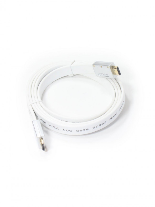 Кабель HDMI 19M/M ver 2.0, 1.8M, Aopen/Qust <ACG568F-S-1.8M> серебряно-белый Flat Aopen HDMI (m)- HDMI (m) 1.8м — для бизнеса и офиса