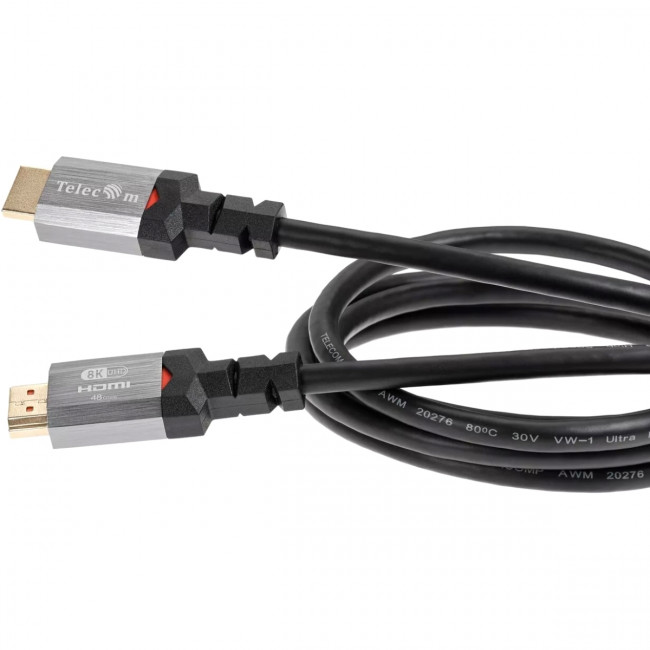 Кабель HDMI 19M/M,ver. 2.1, 8K@60 Hz 1.5m метал разъемы, Telecom <TCG365-1.5M> Telecom TCG365-1.5M