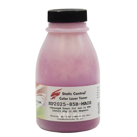 Тонер Static Control для HP CLJ CP2025, M, (Odyssey), 85 г, флакон — для бизнеса и офиса