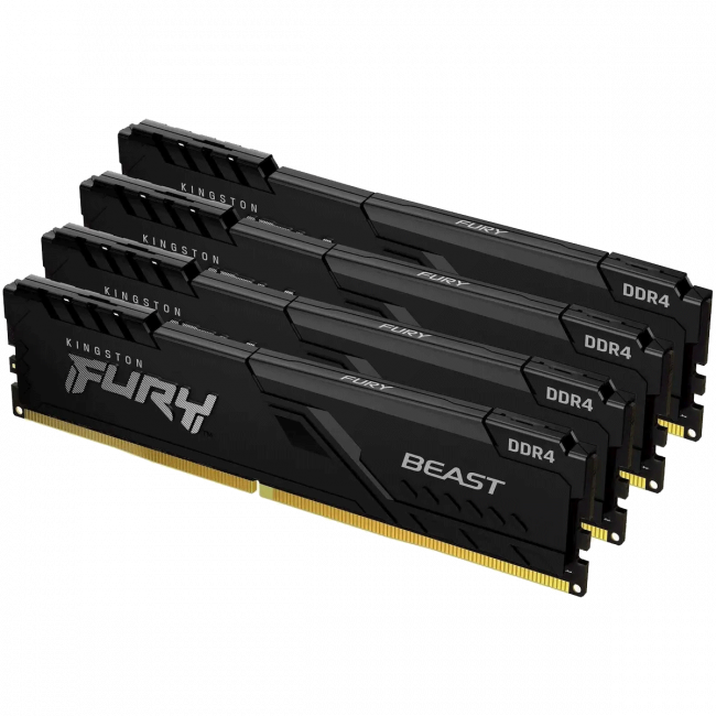 Память оперативная Kingston FURY Beast Black 128GB DDR4 CL18 DIMM (Kit of 4) — для бизнеса и офиса Память оперативная Kingston FURY Beast Black 128GB DDR4 CL18 DIMM (Kit of 4) — для бизнеса и офиса